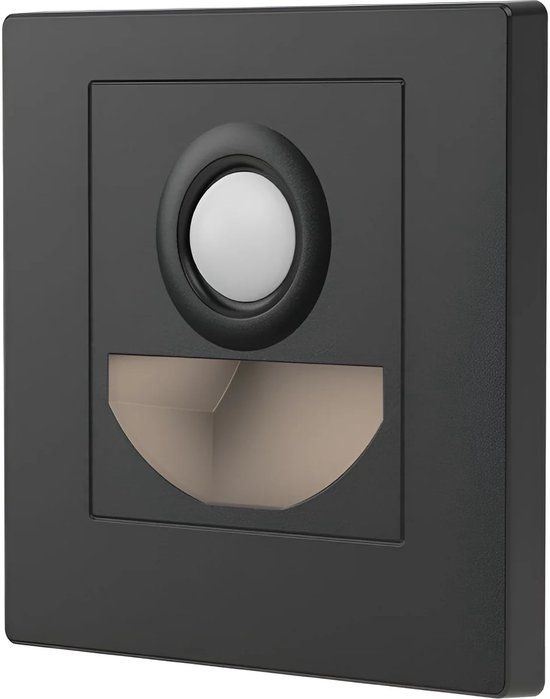 BES LED Brinton Lumostep LED Trapspot met Bewegingssensor - Inbouw Trapverlichting Vierkant Zwart - 3W 90lm - Natuurlijk Wit 4000K