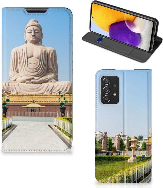 B2Ctelecom Book Case for Samsung Galaxy A72 (5G/4G) - Buddha Print - Multi