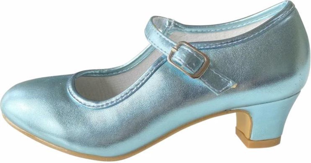 Spaansejurk NL Elsa schoenen blauw Glamour - Spaanse Prinsessen schoenen - maat 30 (binnenmaat 19,5 cm) bij verkleed jurk