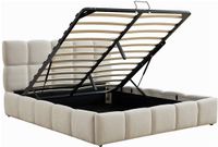Vente-unique Bed met opbergruimte stof beige 140 x 200 cm