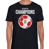 Bellatio Decorations Denemarken EK/ WK supporter t-shirt - we are the champions met Deense voetbal - zwart - heren - kleding / shirt XL