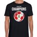 Bellatio Decorations Denemarken EK/ WK supporter t-shirt - we are the champions met Deense voetbal - zwart - heren - kleding / shirt XL