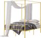 VEVOR Hemelbedframe Queen Size met Hoofdeinde Gouden Ronde metalen Buis Hemelbed