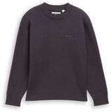 Tom Tailor - Oversized gebreide trui met print - Maat 140 - coal grey