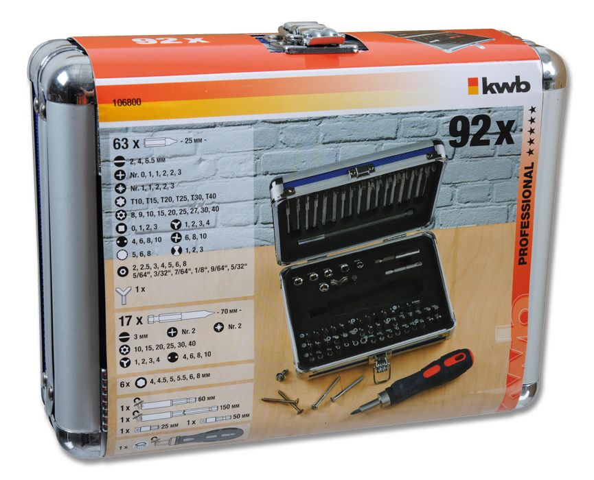kwb 106800 - Schroevendraaierbits - 63 stuks - doos