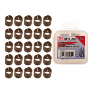 BGS Vervangingsdraad Inzetstukken M10 x 1.0mm - 25 Stuks