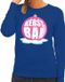 Bellatio Decorations Shoppartners Bv Foute kersttrui kerstbal roze op blauwe sweater voor dames - kersttruien XS