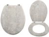 Unyqoos® Toiletbril grijs met MDF kern en roestvrijstalen scharnieren