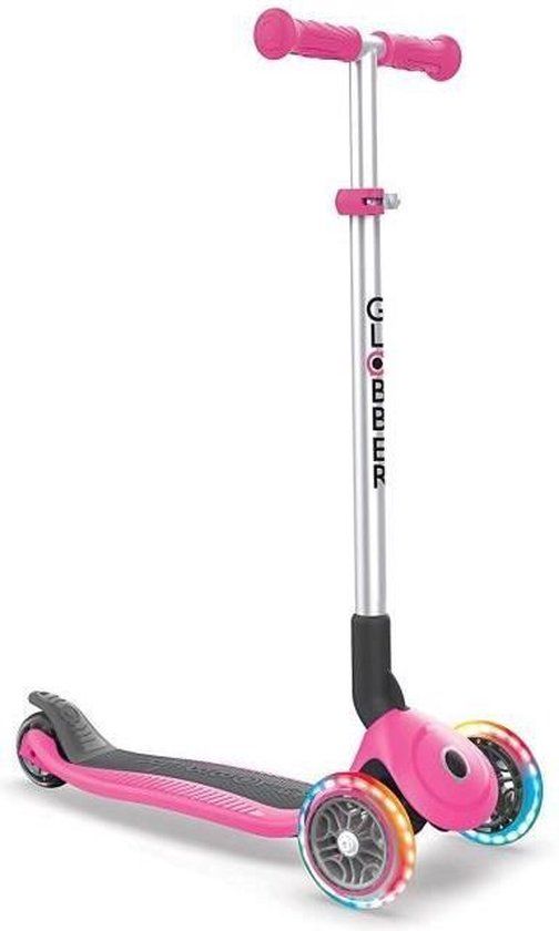 Globber Primo Foldable Lights step met 3 wielen in Roze