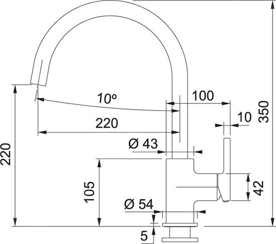 Franke Keukenkraan FC 6018.901 - Mat Zwart - Verchroomd Metaal