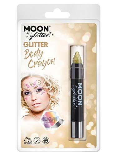 Smiffys Moon Glitter Holographic Body Crayons, Gold