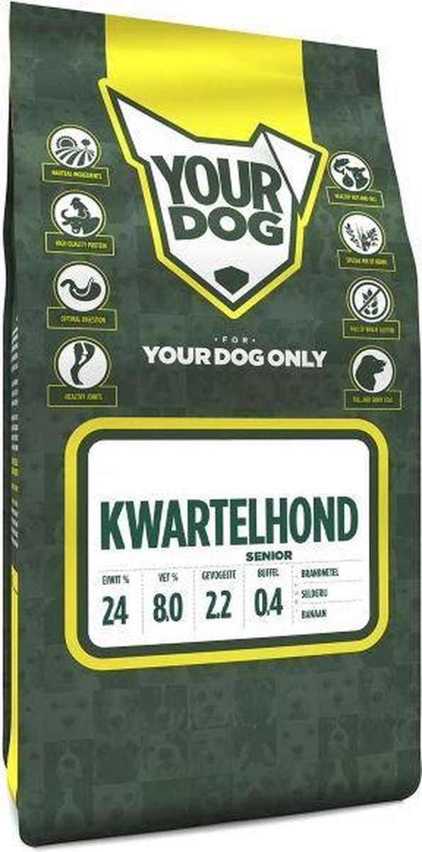 Yourdog Senior 3 kg kwartelhond hondenvoer