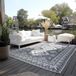 ELLE Decoratie voor binnen en buiten, omkeerbaar tapijt, weerbestendig en waterdicht, modern geometrisch patroon, ruitpatroon, outdoortapijt voor tuin, balkon, terras, woonkamer, zilver, 80 x 150 cm