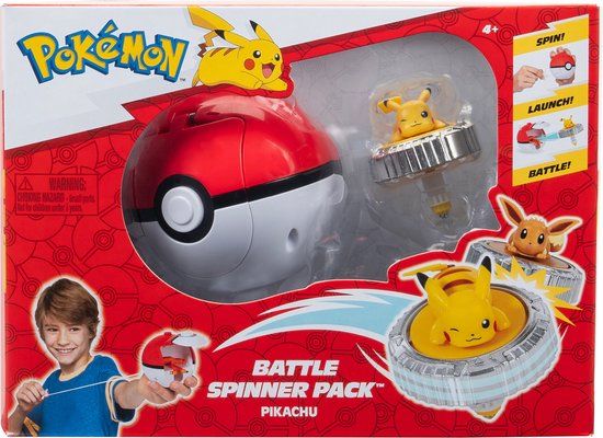 Jazwares Pokémon - Battle Spinner Game - Pikachu & Poké Ball