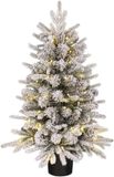 Black Box Trees Grimshaw Arbre de Noël artificiel en pot avec éclairage LED et fonction de minuterie - H90 x Ø61 cm - Vert, Blanc