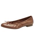 Tamaris Dames Ballerina's Leer Bruin