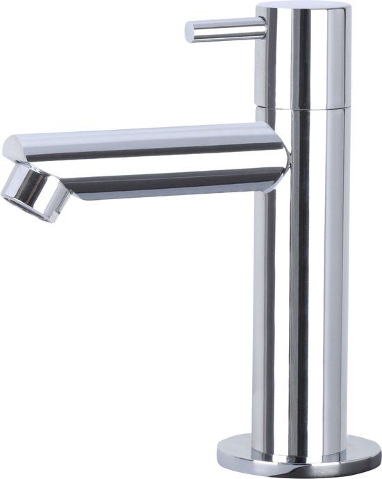 Differnz Wastafelkraan Recht - Chroom - Modern - 13.40 cm uitloop