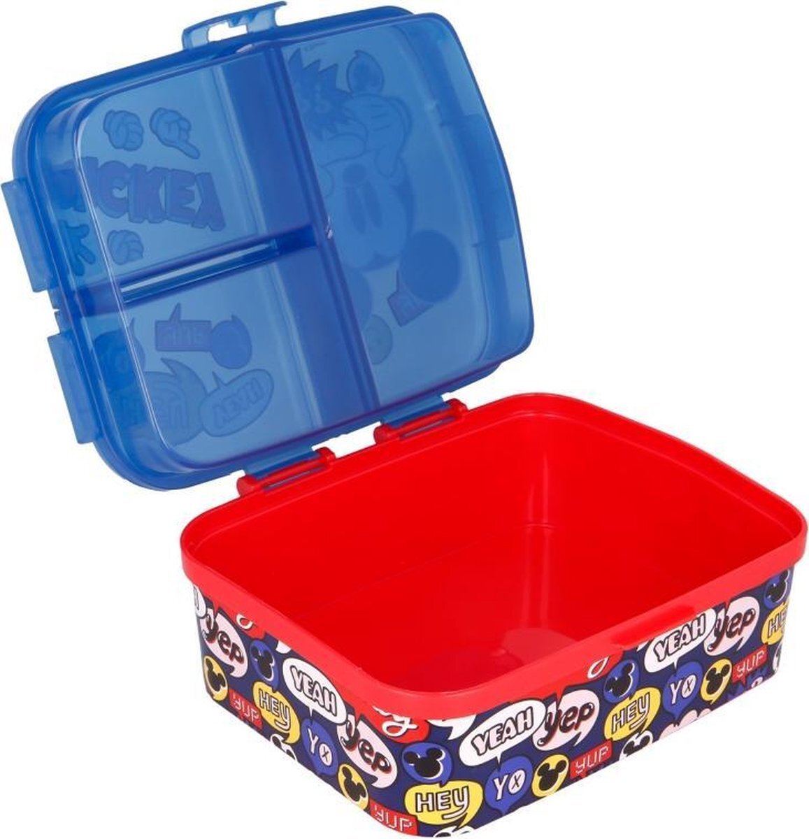 Stor S.L. Mickey Mouse lunchbox - 4 vaks - blauw - Mickey broodtrommel