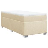 vidaXL Boxspring met matras stof crèmekleurig 120x190 cm