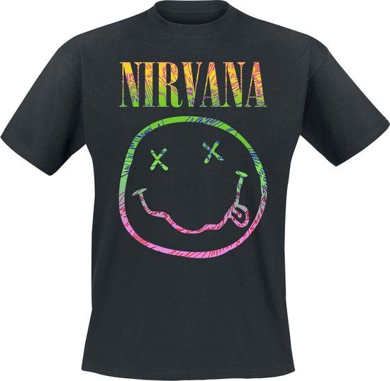Nirvana Sorbet Ray Heren T-shirt - Zwart - S
