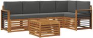 vidaXL - Canapé d'angle - 5 places - Table incluse - Naturel et anthracite - Polyester