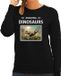 Bellatio Decorations Amazing Dinosaurs Dieren foto sweater T-rex dino - Zwart - Dames - L