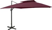vidaXL Zweefparasol met dubbel dak 300x300 cm bordeauxrood