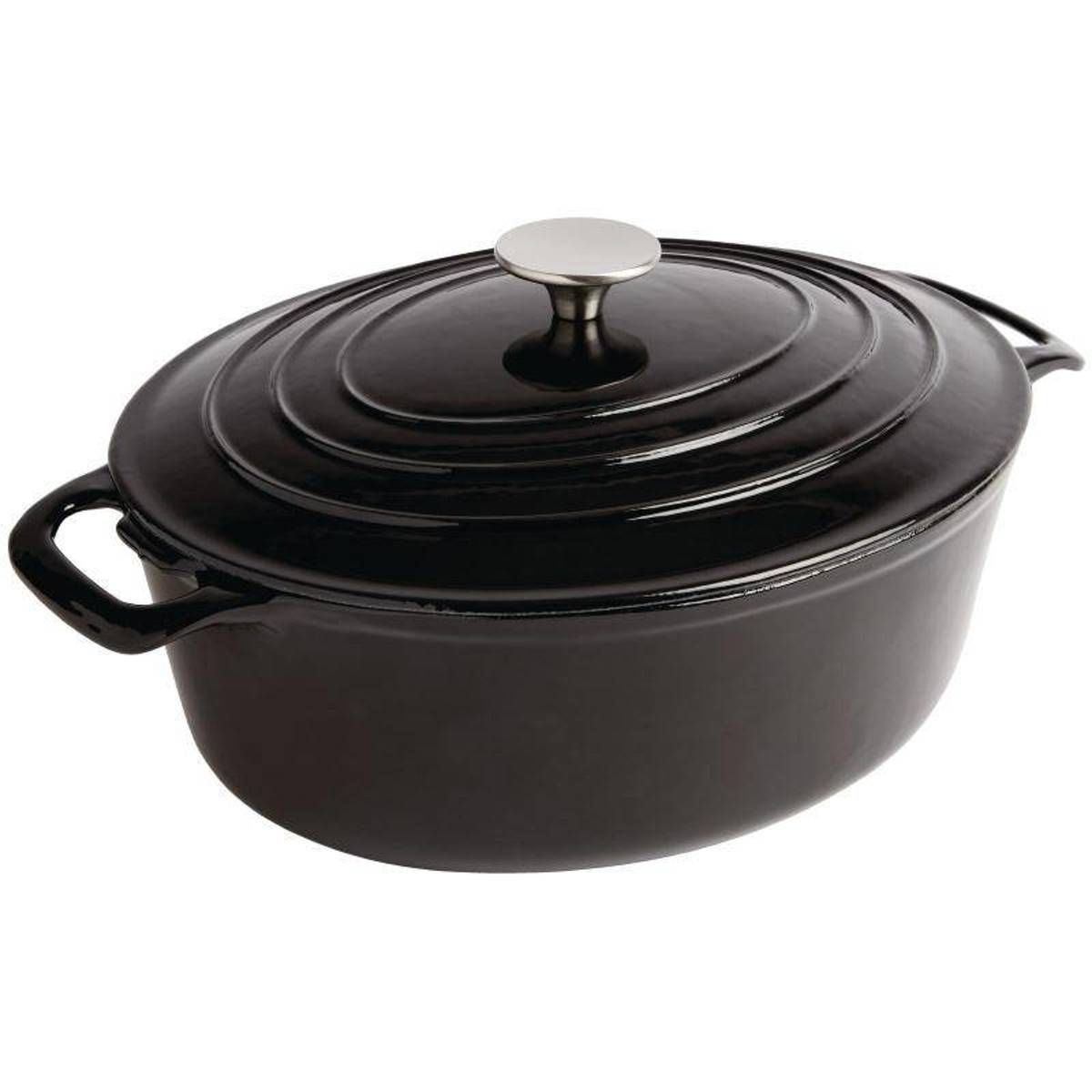 Vogue Ovale Braadpan Zwart 6ltr