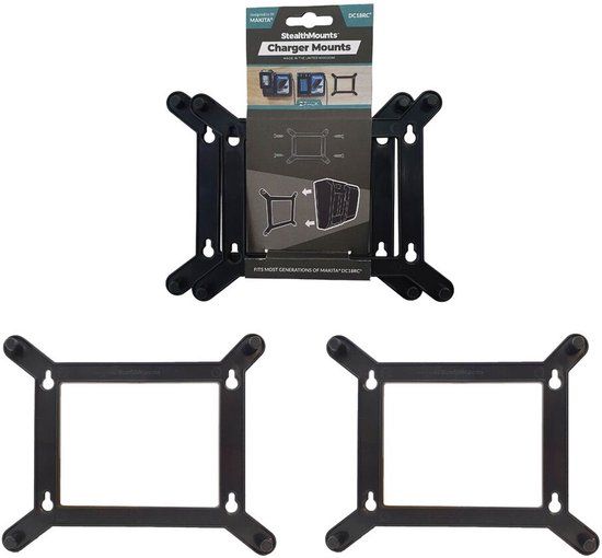Stealthmounts - Opladerhouder Voor Makita 18v Lxt Snellader Dc18rc - Zwart - 2-pack