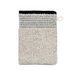 Möve Eden washandschoen met biezen 15 x 20 cm van 80% katoen/20% linnen, natuur/zwart