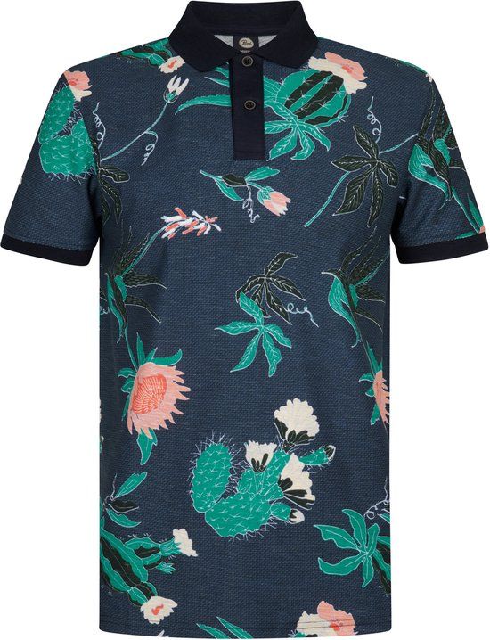 Petrol Industries Heren Piqué polo Nitro - Blauw - Maat XL