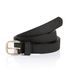Tom Tailor Denim - TTMEGHAN smalle leren riem met afgeronde gesp - Maat 90 - black uni