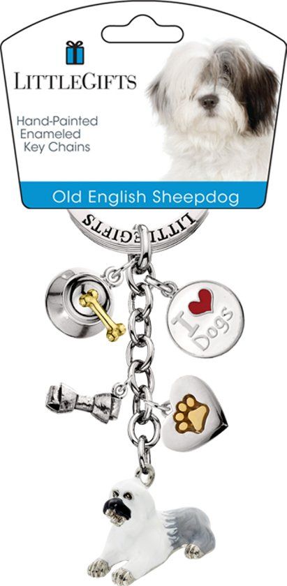 Little Gifts sleutelhanger Old English Sheepdog / Bobtail gekleurd