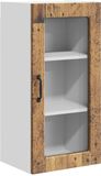 vidaXL - Wandglas - Kasten - PORTO - Oudhout - 40 x 31 x 80 cm - Bewerkt hout