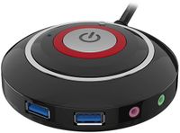 Assortix® Bouton d'alimentation externe pour PC – Interrupteur Marche/Arrêt pour carte mère avec 2× USB-A et audio – Bureau et HTPC – Plug & Play