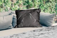 PillowMonkey Outdoor Pillow Horse Animal Black White Portrait 60x40 cm - Weatherproof