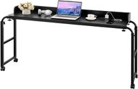 VEVOR Overbedtafel Mobiel Nachtkastje 4 Wielen (2 met Remmen) & Stopcontact