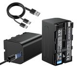ENEGON NP-F750 USB-C Direct Oplaadbare Vervangende Batterijen 5600mAh (dubbelpack)