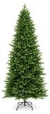 Triumpunpre Kunstkerstboom 180 cm (6 voet) met 7 takken, 3D-naalden van PE+PVC, dichte dennenboom, metalen voet