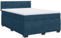 vidaXL Boxspringbed met matras, fluweel, donkerblauw, 140x200 cm