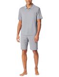 SCHIESSER - Pyjama kort - Heren - Viscose/Elastaan - Geruit - Admiraal