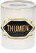 Bellatio Decorations Shoppartners Bv Spaarpot met voornaam Thijmen - wit - met goud/zwart embleem - 8 x 9 cm - keramiek - met afsluitdop - cadeau verjaardag