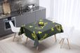Bonamaison Tafelkleed, Anti-Mold, Sneldrogend, Waterdicht, 100% Polyester Tafellaken, Neon Geel, Rook, 140 x 140 Cm