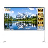 Todeco Projectiescherm 100 inch 16:9 scherm, opvouwbaar, wasbaar, duurzaam, draagbaar, 4K HD-scherm, projector met draagbare tas voor bioscoop, thuis, kantoor, reizen