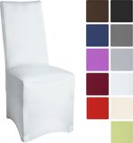 Beautissu Leona - Stoelhoes Stretch 45x90 cm - Wit