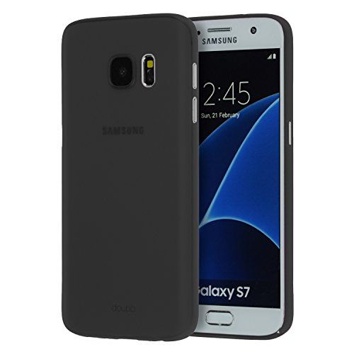 doupi UltraSlim hoes compatibel met Samsung Galaxy S7 Edge, ultradunne fijne matte telefoonhoes cover bumper bescherming shell hard case zakbescherming design beschermhoes hardcase, zwart