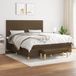 Maison Exclusive - Lit boxspring avec matelas, brun foncé, 160x200 cm, rembourré
