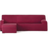 ECOMMERC3 Bankhoes voor chaise longue, kort hoekdeel links, bi-elastisch, ademend, hoes voor chaise longue, bordeaux, elastieken en schuimstoffen, bescherming tegen slijtage
