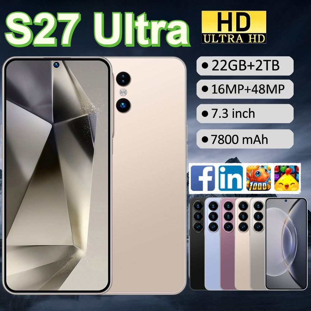 CHOTOG 2026 NIEUWE S27 Ultra 7.3 HD Mobiele Telefoons 7800mAh Originele Android 22GB+2TB Smartphone 5G Dual SIM Wereldwijde Versie Mobiele Telefoons