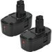 EXTENSILO 2x batterie compatible avec Dewalt DC821KA, DC820KB, DC725KB, DC759KB, DC759KA, DC729KA, DC820KA, DC820B, DC759 outil (5000 mAh, Li-Ion, 18 V)